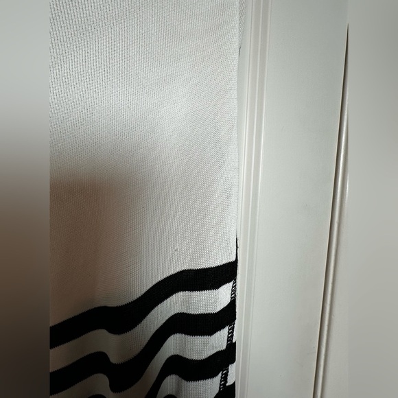 St. John Red, Black, and White Striped Cardigan - Picture 8 of 16